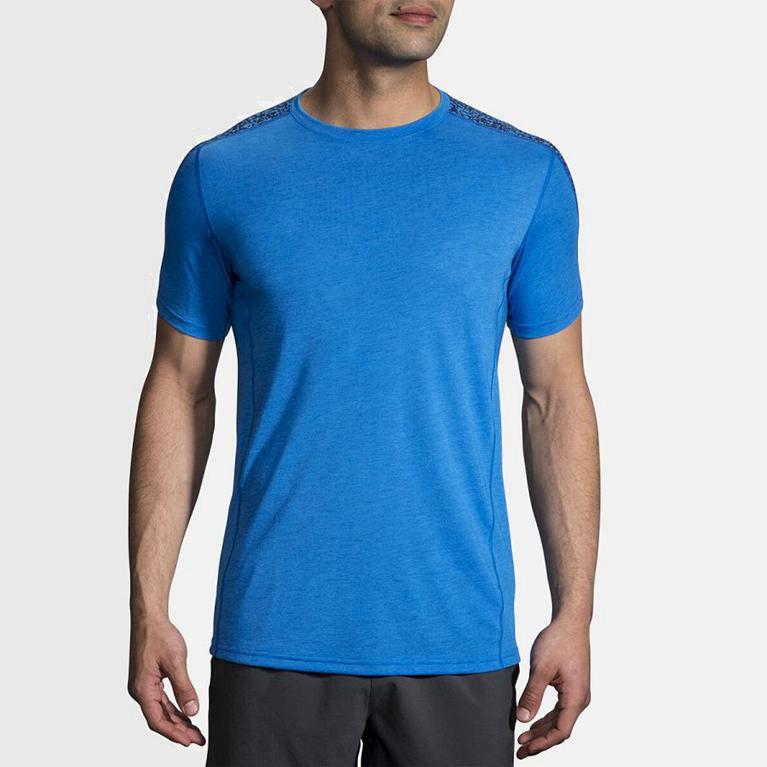 Brooks Distance Hardloopshirt voor Heren Blauw (ZYQRD-8932)